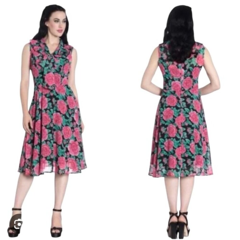 Hell Bunny Eden Rose Ruffled Dress